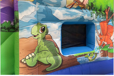 Dino Jump & Slide, 26'2''(d) x 16'6''(w) x 10'(h) - 8m(d) x 5m(w) x 3.1m(h), P15167